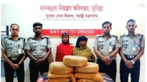 কুমিল্লায় শাকের ভিতরে গাঁজা সহ আটক ২ নারী - Banglar Mati