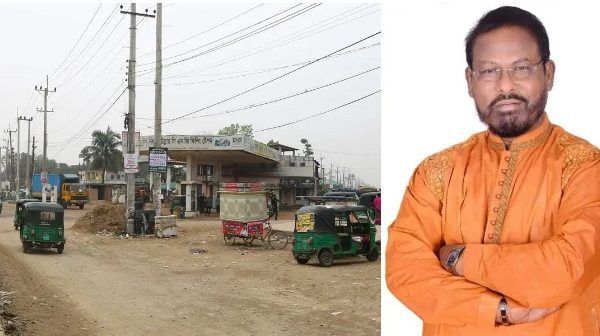 সিলেট-সুনামগঞ্জ সড়কের তেমুখীতে সরকারি জায়গা দখল করে হেলালের পেট্রল পাম্প - Banglar Mati